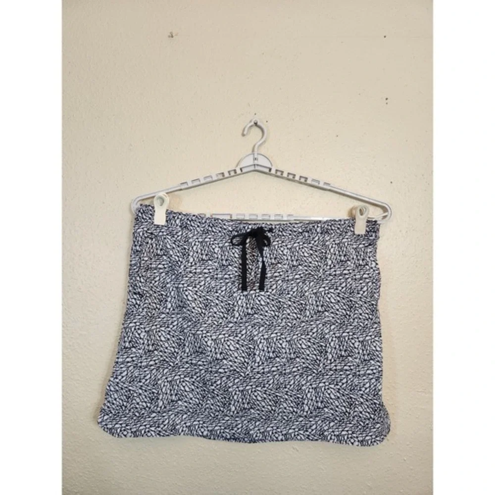 Riders by Lee Womens Skort‎ Athletic Drawstring Black White Geometric Print 22